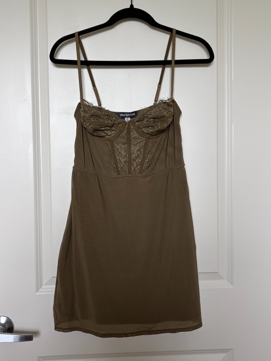 Urban Outfitters Other - Urban Outfitters Olive Lace-Trim Slip Dress
